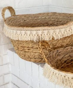 Natural Life Macrame Fringe Basket