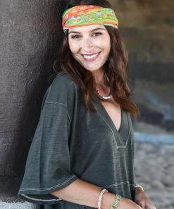 Natural Life Border Print Boho Bandeau Accessories 126 Natural Life Border Print Boho Bandeau Accessories