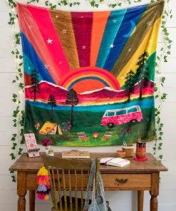 Natural Life Back To Campus Tapestry Blanket