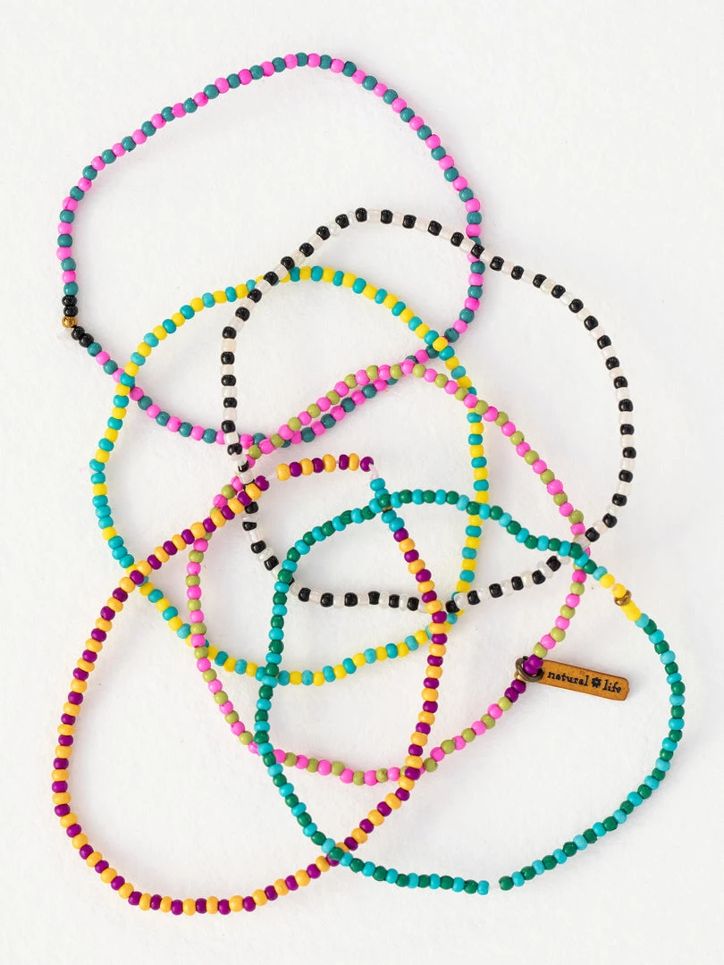 Natural Life Beaded Bracelet Set Of 6 ACCESSORIES 6 Natural Life Beaded Bracelet Set Of 6 ACCESSORIES