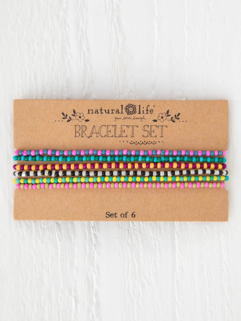 Natural Life Beaded Bracelet Set Of 6 ACCESSORIES 3 Natural Life Beaded Bracelet Set Of 6 ACCESSORIES