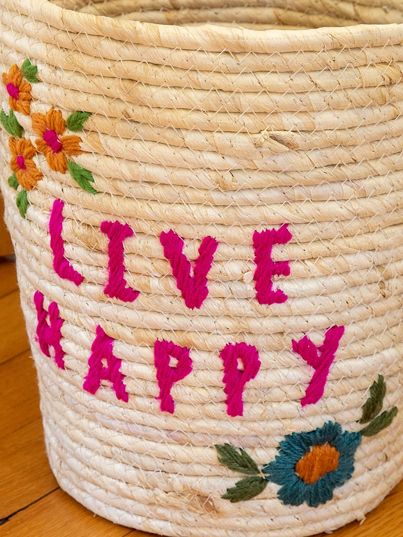 Natural Life Back To Campus Hand Embroidered Basket 5 Natural Life Back To Campus Hand Embroidered Basket