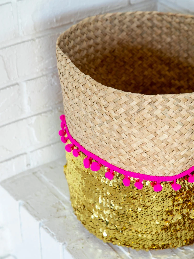 Natural Life Sequin Basket 5 Natural Life Sequin Basket