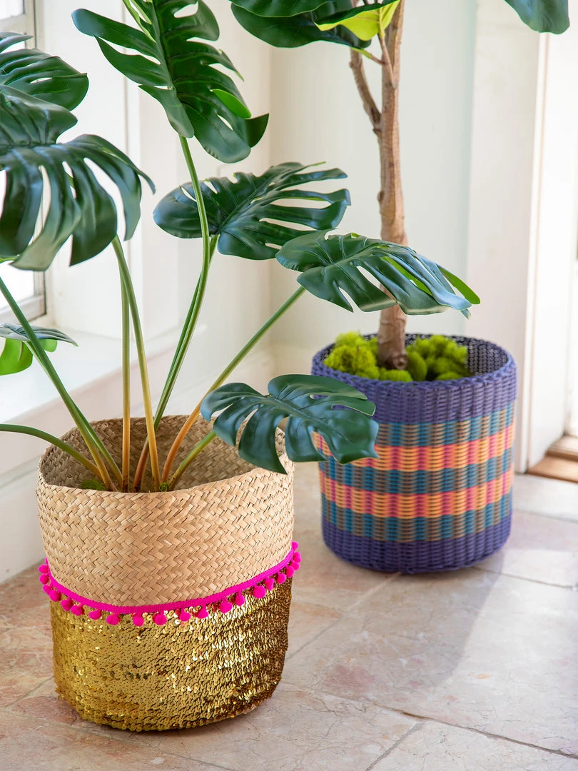 Natural Life Sequin Basket 6 Natural Life Sequin Basket