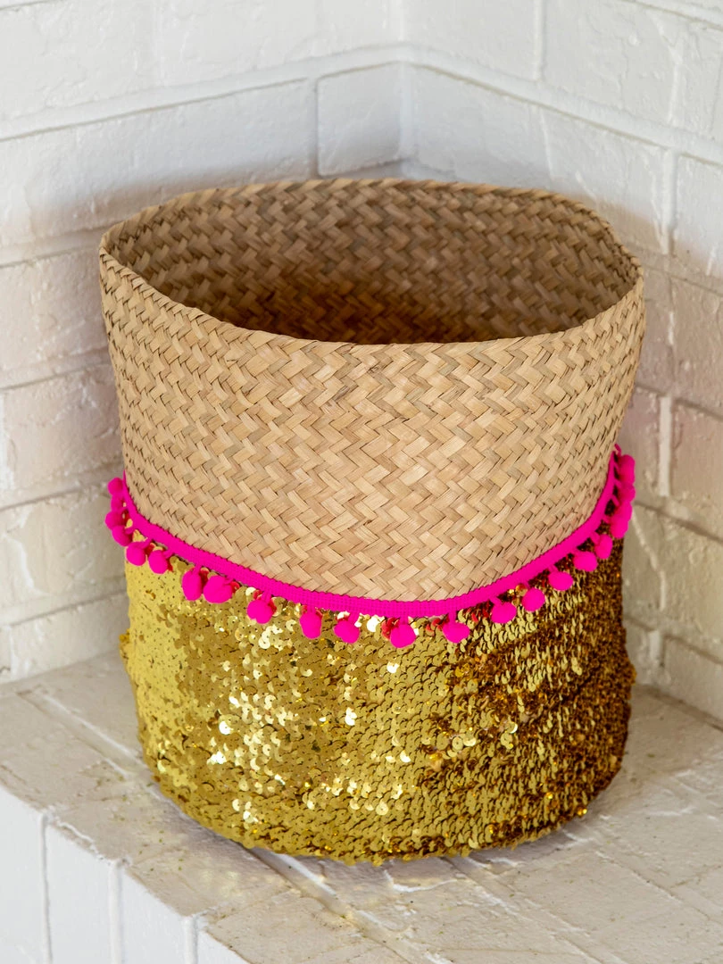 Natural Life Sequin Basket 3 Natural Life Sequin Basket