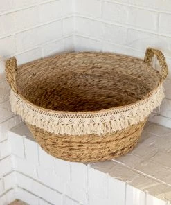 Natural Life Macrame Fringe Basket