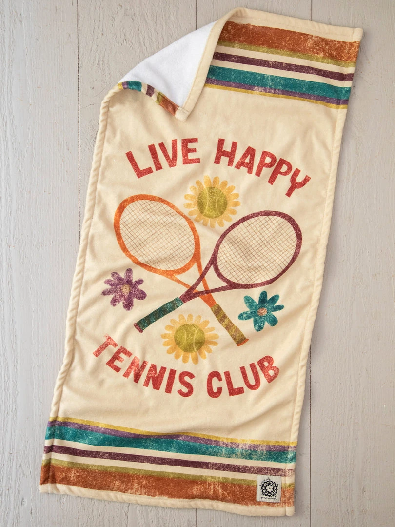 Natural Life Beach & Outdoors Live Happy Tennis Towel 4 Natural Life Beach & Outdoors Live Happy Tennis Towel