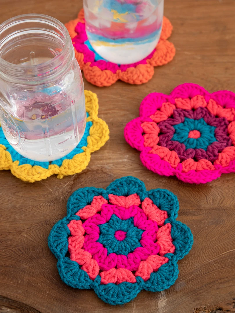 Natural Life Crochet Coaster Set 3 Natural Life Crochet Coaster Set