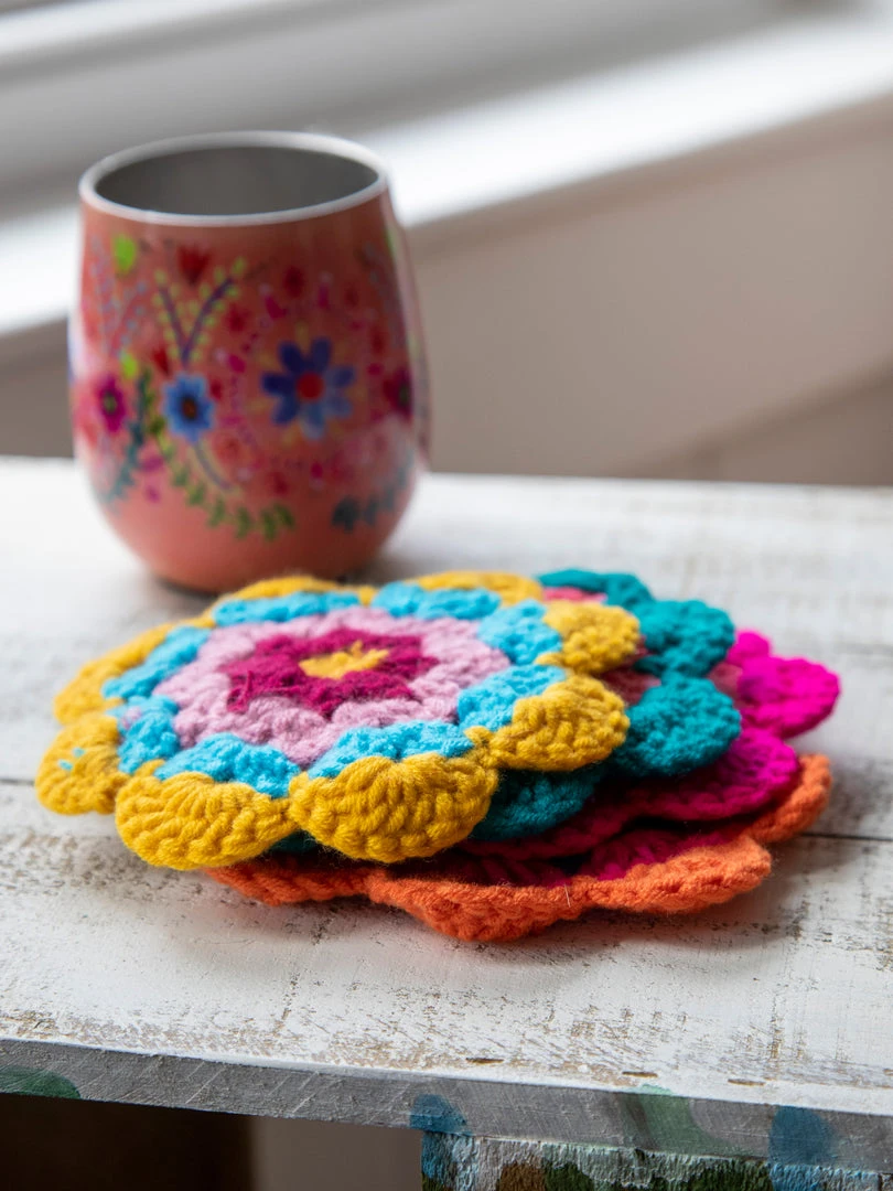 Natural Life Crochet Coaster Set 4 Natural Life Crochet Coaster Set