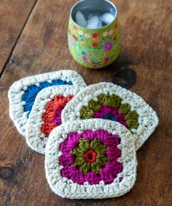 Natural Life Crochet Coaster Set 16 Natural Life Crochet Coaster Set