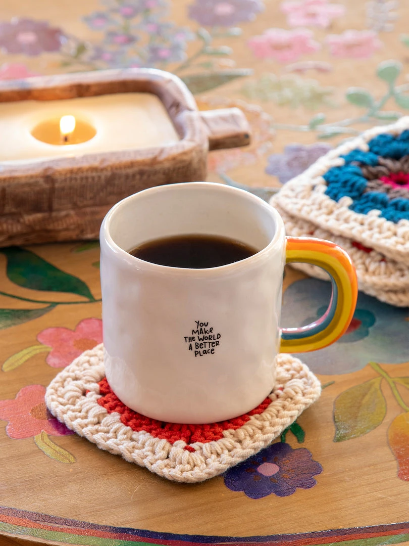 Natural Life Crochet Coaster Set 9 Natural Life Crochet Coaster Set