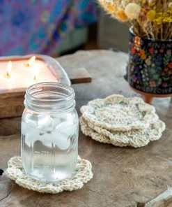 Natural Life Crochet Coaster Set 20 Natural Life Crochet Coaster Set