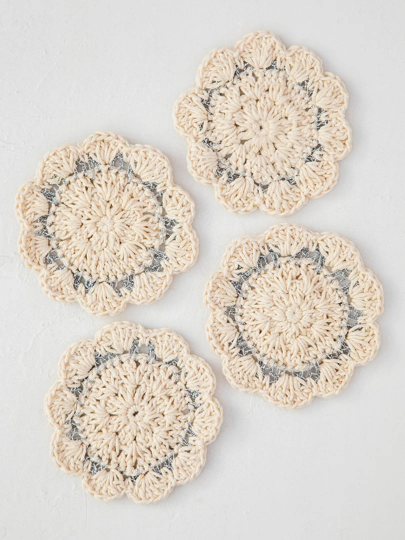 Natural Life Crochet Coaster Set 11 Natural Life Crochet Coaster Set