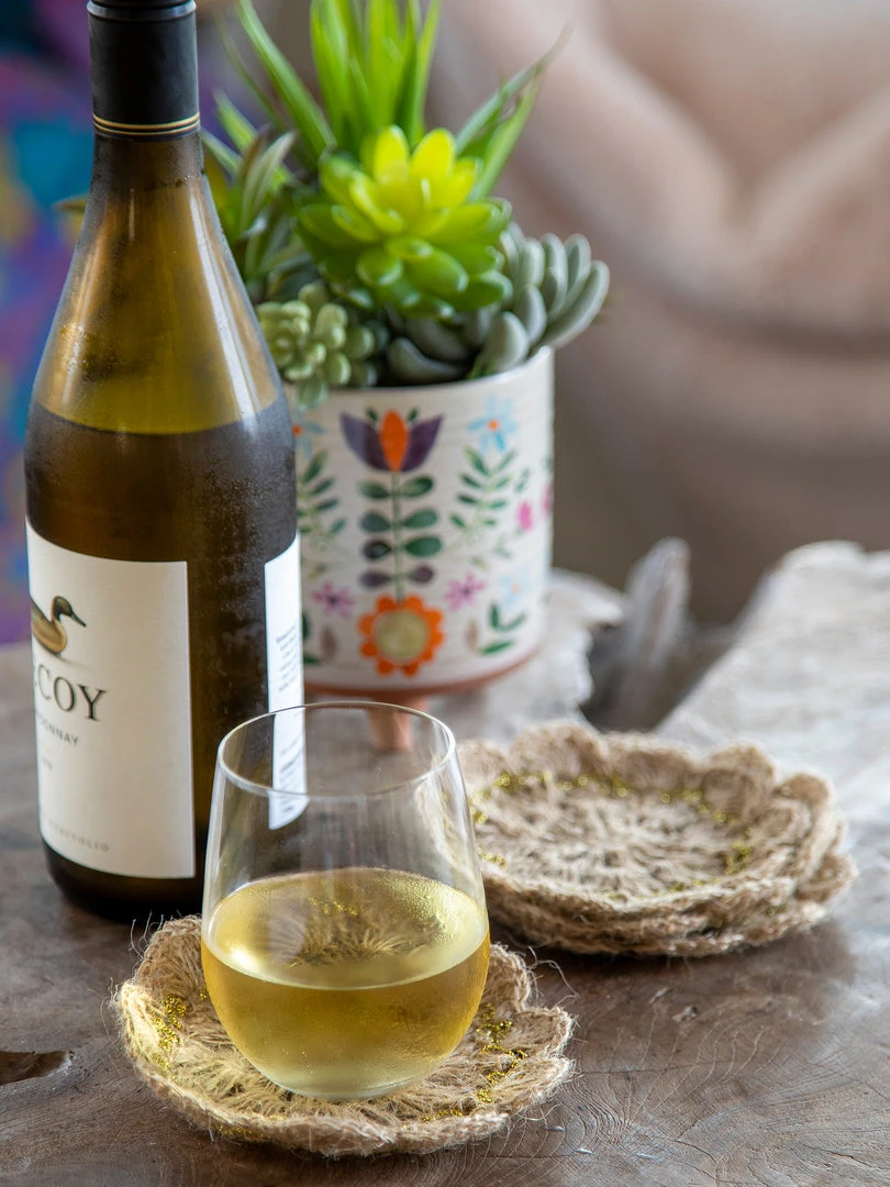 Natural Life Crochet Coaster Set 12 Natural Life Crochet Coaster Set