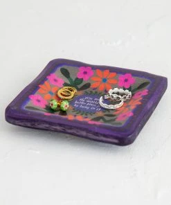 Natural Life Folk Flower Wood Trinket Dish NEW & TRENDING 16 Natural Life Folk Flower Wood Trinket Dish NEW & TRENDING