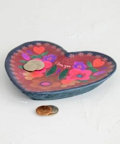 Natural Life Folk Flower Wood Trinket Dish NEW & TRENDING 21 Natural Life Folk Flower Wood Trinket Dish NEW & TRENDING