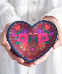 Natural Life Folk Flower Wood Trinket Dish NEW & TRENDING 20 Natural Life Folk Flower Wood Trinket Dish NEW & TRENDING