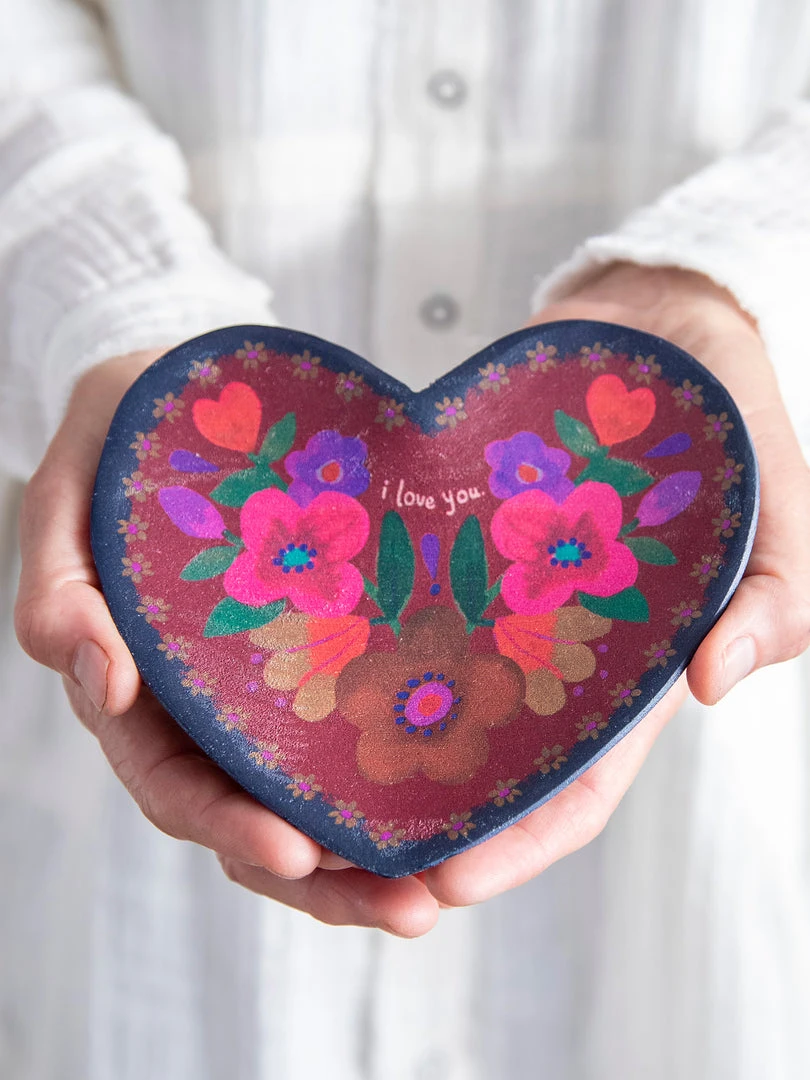 Natural Life Folk Flower Wood Trinket Dish NEW & TRENDING 9 Natural Life Folk Flower Wood Trinket Dish NEW & TRENDING