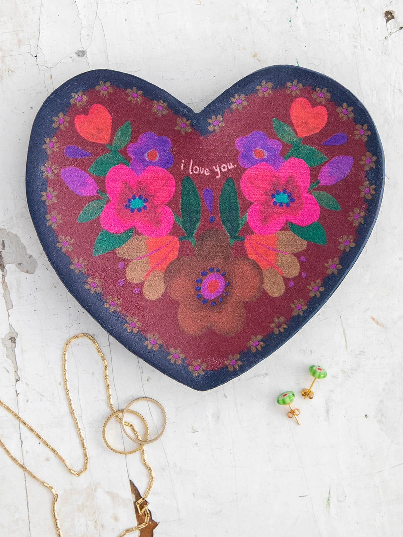 Natural Life Folk Flower Wood Trinket Dish NEW & TRENDING 11 Natural Life Folk Flower Wood Trinket Dish NEW & TRENDING