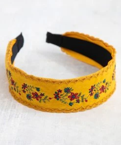 Natural Life Embroidered Velvet Headband