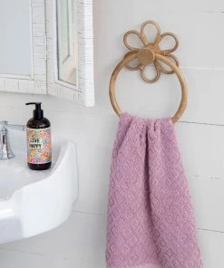 Natural Life Floral Rattan Towel Ring Back To Campus