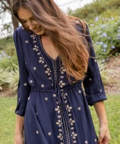 Natural Life Brae Embroidered Midi Dress