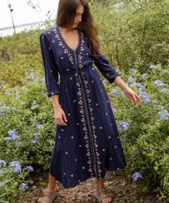 Natural Life Brae Embroidered Midi Dress