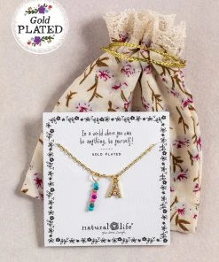 Natural Life Initial Charm Necklace Best Selling Gifts