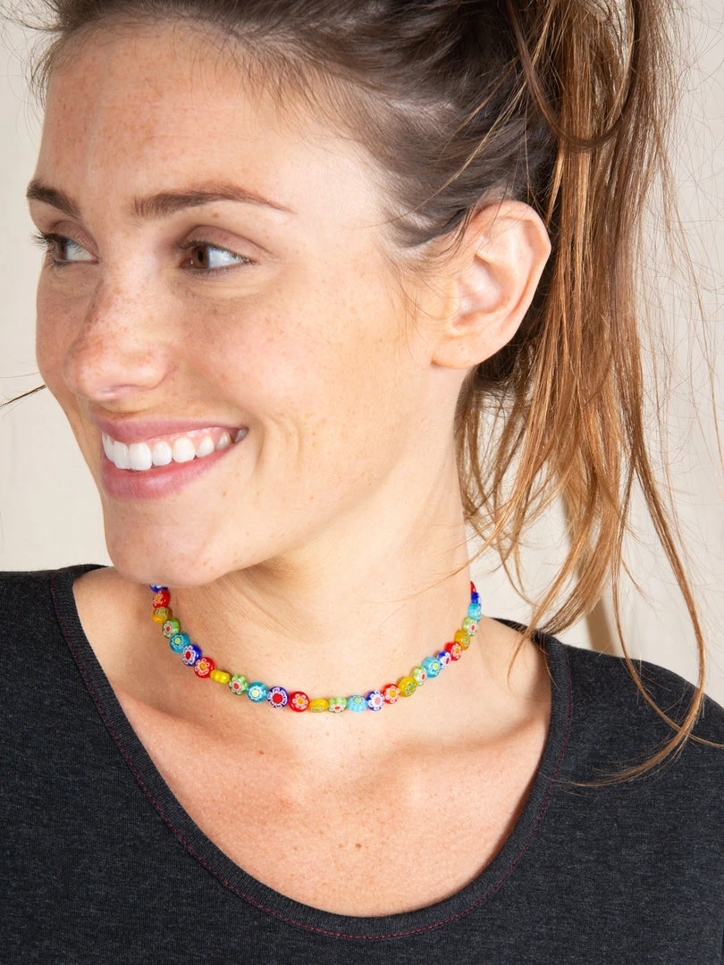 Natural Life Millefiori Bead Necklace 4 Natural Life Millefiori Bead Necklace