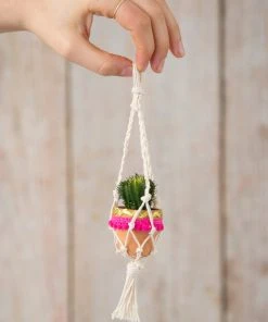 Natural Life Macrame Faux Succulent Car Charm 9 Natural Life Macrame Faux Succulent Car Charm