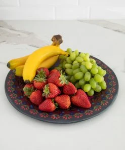 Natural Life HOME & LIVING Folk Flower Wood Platter