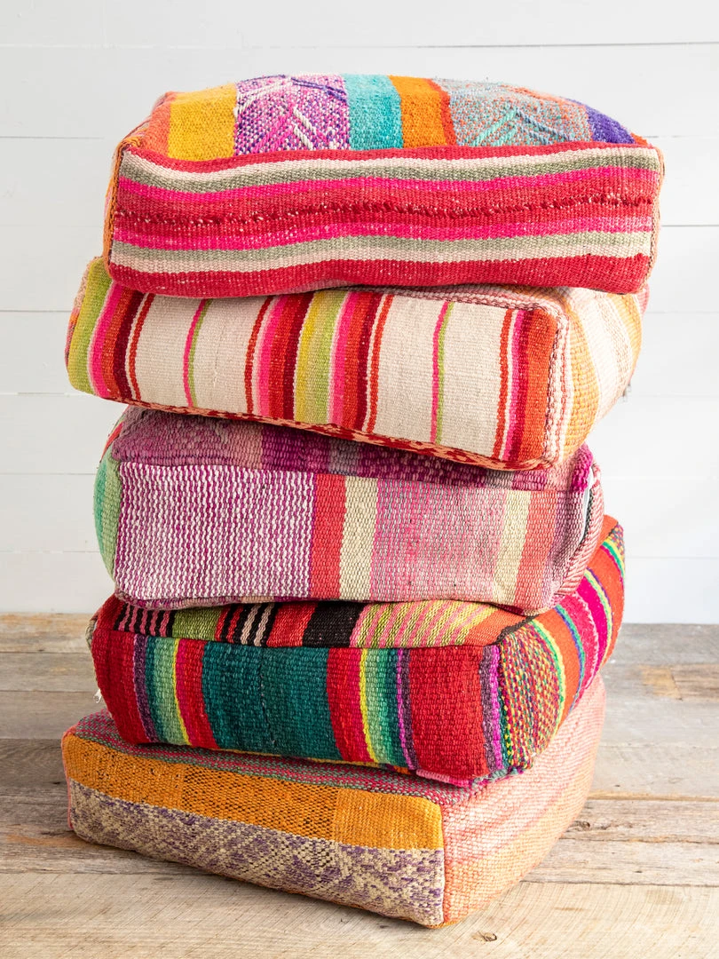 Natural Life Back To Campus Vintage Peruvian Pouf 3 Natural Life Back To Campus Vintage Peruvian Pouf