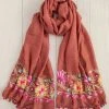Natural Life Embroidered Pom Pom Scarf SUMMER SHOP 1 Natural Life Embroidered Pom Pom Scarf SUMMER SHOP