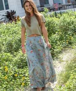 Natural Life Ginger Side Slit Maxi Skirt