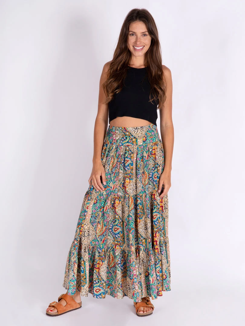 Natural Life Printed Satin Hanna Maxi Skirt NEW & TRENDING 3 Natural Life Printed Satin Hanna Maxi Skirt NEW & TRENDING