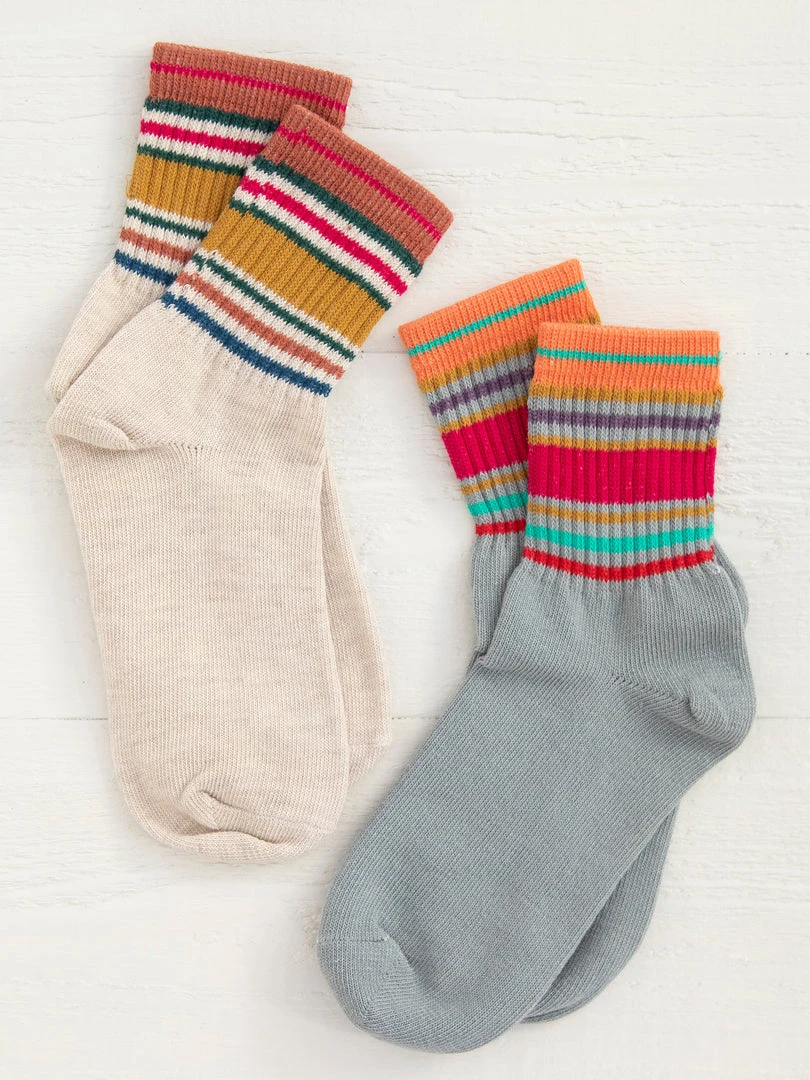 Natural Life Back To Campus Striped Retro Crew Sock Set 3 Natural Life Back To Campus Striped Retro Crew Sock Set