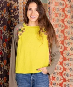 Natural Life Embroidered Raglan Top CLOTHES 18 Natural Life Embroidered Raglan Top CLOTHES