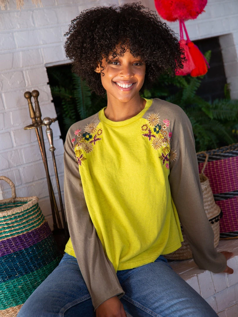 Natural Life Embroidered Raglan Top CLOTHES 8 Natural Life Embroidered Raglan Top CLOTHES