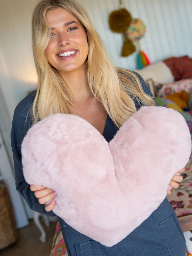 Natural Life Back To Campus Faux Fur Heart Pillow 6 Natural Life Back To Campus Faux Fur Heart Pillow