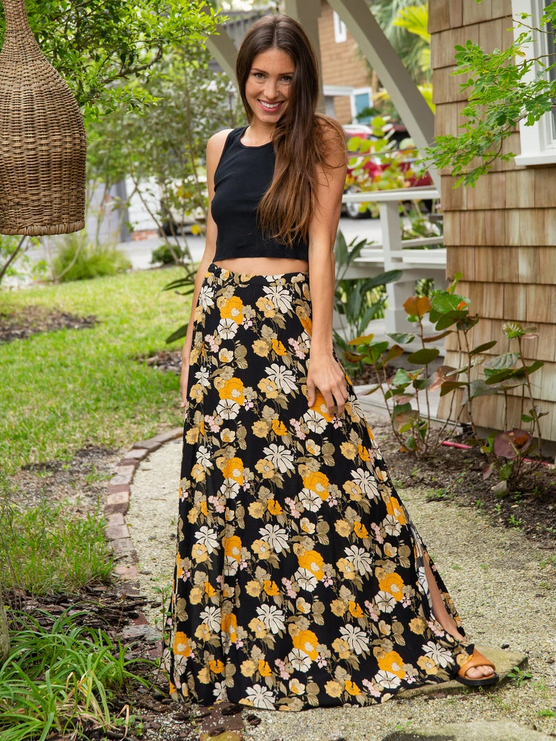 Natural Life Ginger Side Slit Maxi Skirt 13 Natural Life Ginger Side Slit Maxi Skirt