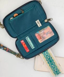 Natural Life Back To Campus Embroidered Wristlet