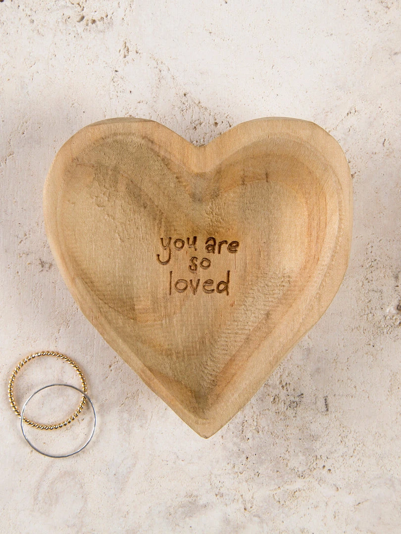 Natural Life FUN & GIFTS Wooden Heart Dish 3 Natural Life FUN & GIFTS Wooden Heart Dish