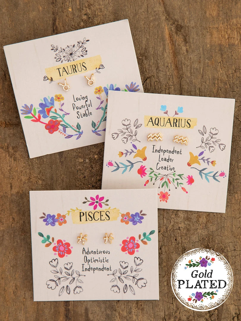 Natural Life Zodiac Perfect Tiny Studs 6 Natural Life Zodiac Perfect Tiny Studs