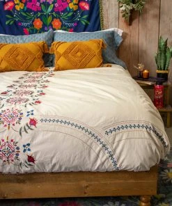 Natural Life Back To Campus Embroidered Coverlet