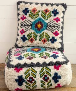 Natural Life Shaggy Wool Pouf